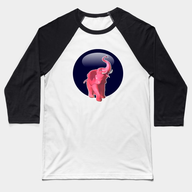 Hot pink baby elephant Baseball T-Shirt by Marccelus